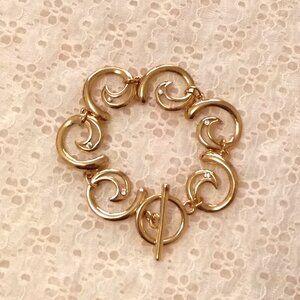 Vintage New Multi Link Charms Gold Plated Bracelet